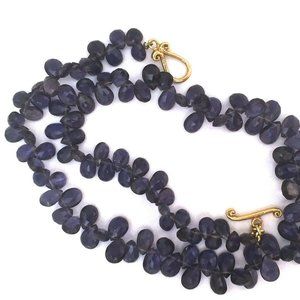 Robin Rotenier LARGE STONE Amethyst Necklace 18K Yellow Gold Clasp